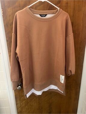 chic Crewneck Oversized Pullover Sweater - Tan